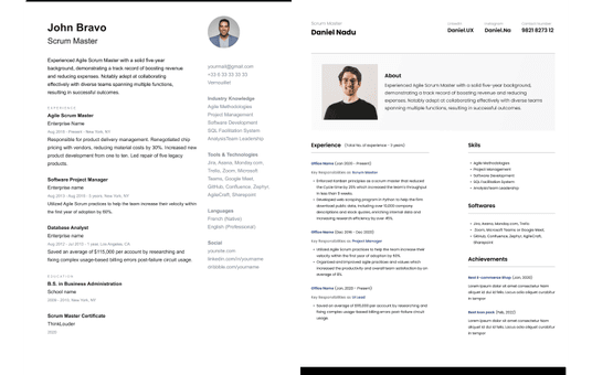 Custom ScrumMaster Resume